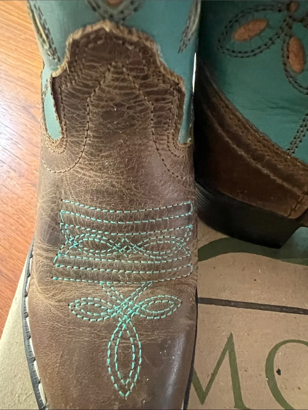 Smoky Mountain Girls' Brown & Turquoise Western Boots